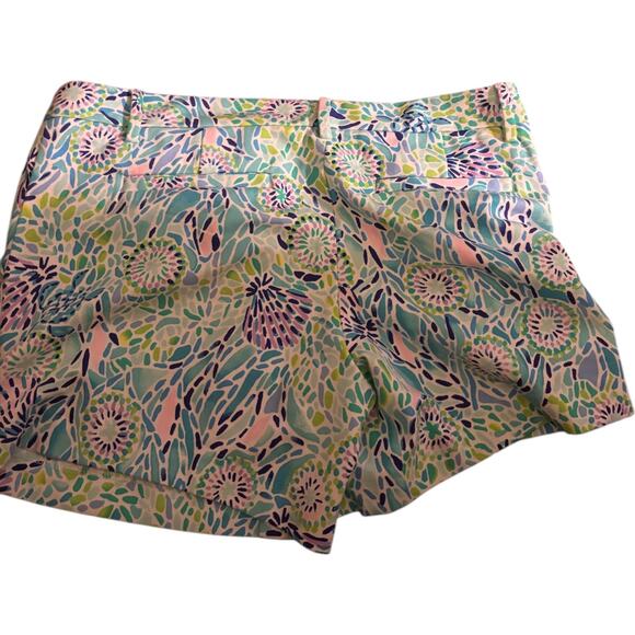 Lilly Pulitzer Callahan Knit Shorts, Blue Ibiza Open Water Print, Size 6 - Picture 2 of 4